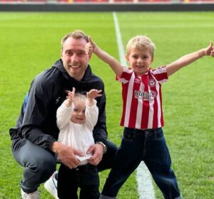 Christian Eriksen with his children