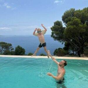 Christian Eriksen with his son