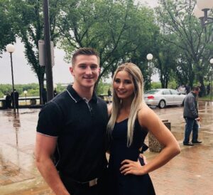 Tanner Jeannot with his wife