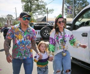 Dustin Poirier with his family