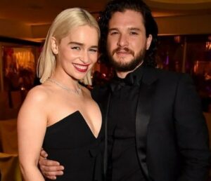 Kit Harington with Emilia Clarke