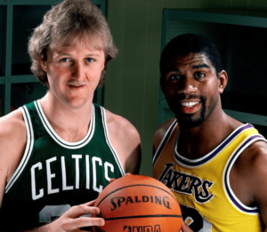 Larry Bird and Magic Johnson 