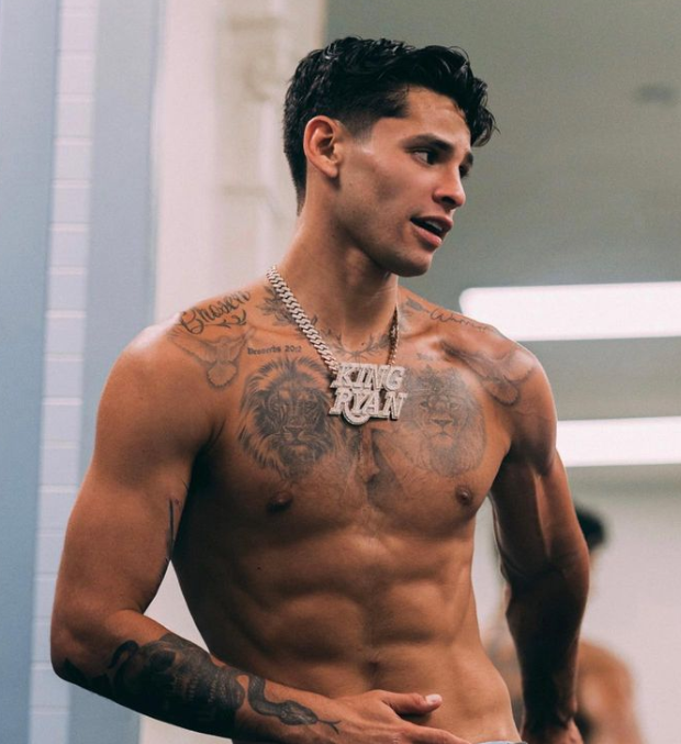 Ryan Garcia shows off new lion tattoo on chest after making shock  retirement announcement following Campbell win  The US Sun