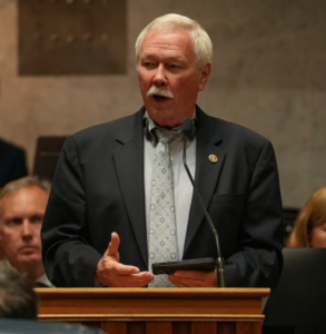Jack Sandlin speaks during a special session , at the Indiana Statehouse