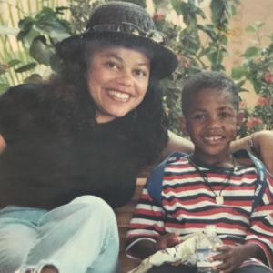 Sterling Shepard and his mom Cheri Shepard.