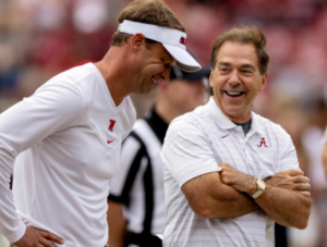 Lane Kiffin and Nick Saban